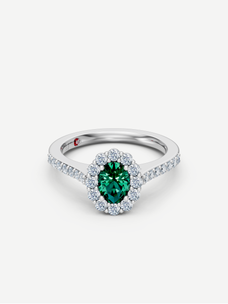 Emerald and Diamond Ring – White Gold