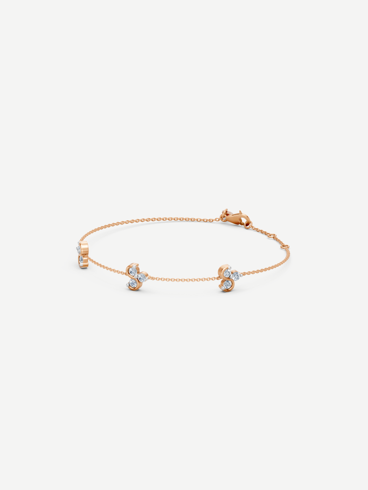 Triad Rose Gold Diamond Bracelet 0.99 ct | MARRY ME by Ribas