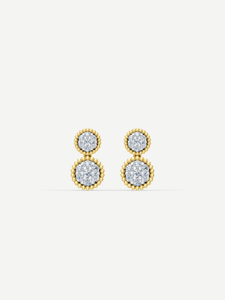 Auskarai su deimantais – Geltonas