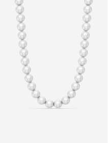 White Gold Pearl Necklace with Diamonds 0.50 ct | MARRY ME