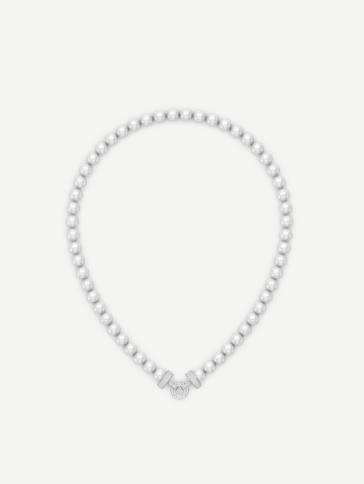 White Gold Akoya Pearl Necklace with Diamonds MOT212977 0.47 ct