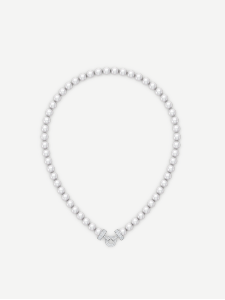Akoya Pearl Necklace with Diamonds – White Gold