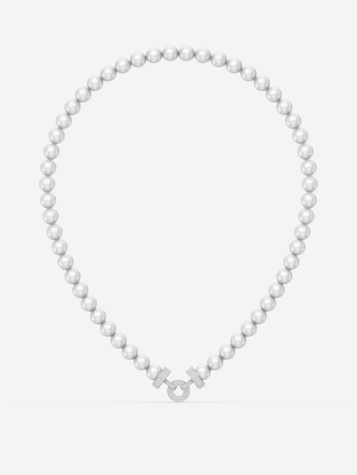 White Gold Akoya Pearl Necklace with Diamonds MOT212977 0.47 ct
