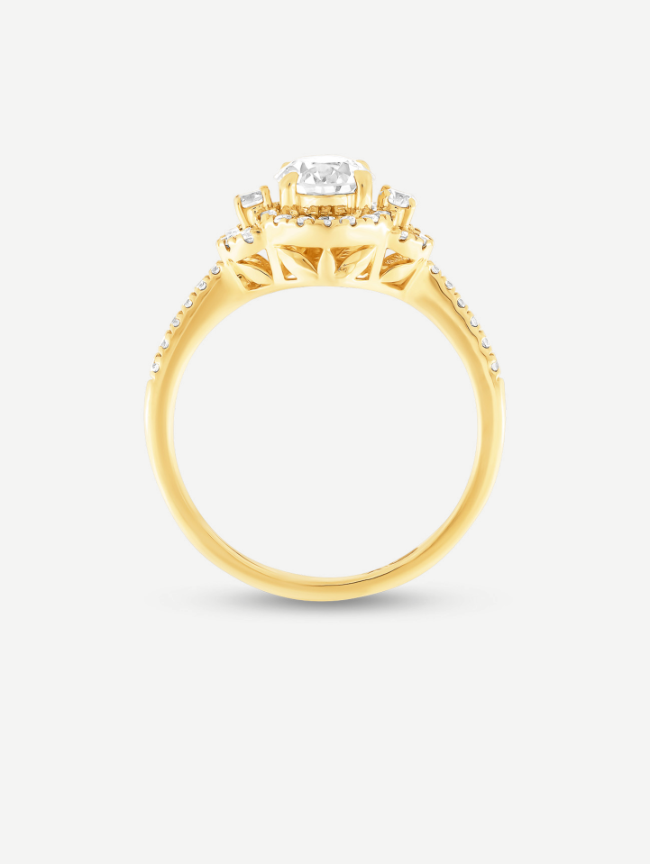 Žiedas su deimantais – Geltonas