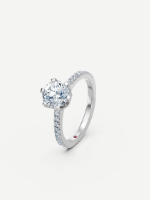 Žiedas su deimantais – Baltas