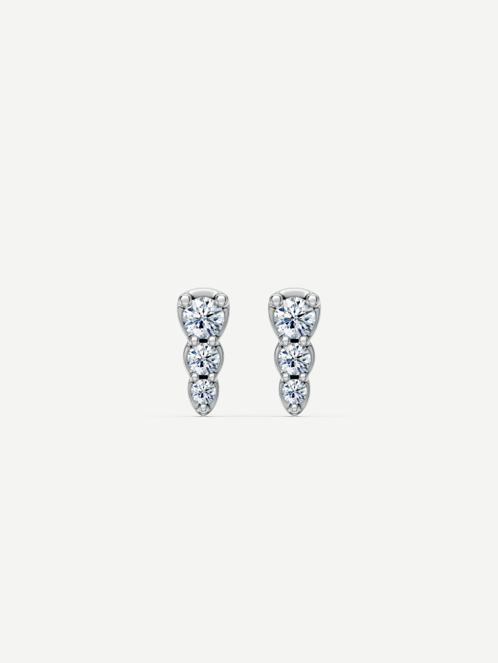 Balto aukso auskarai su deimantais MOT228466 0,15 ct