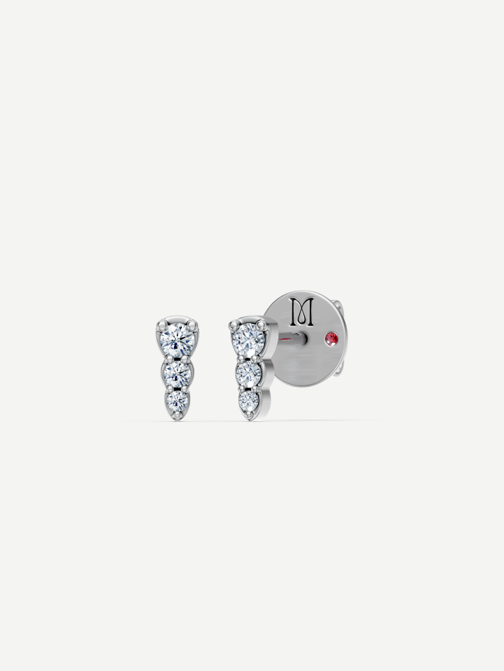 Balto aukso auskarai su deimantais MOT228466 0,15 ct