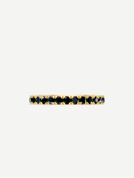 Black Diamond Ring – Yellow Gold