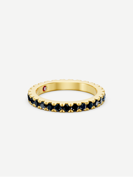 Black Diamond Ring – Yellow Gold