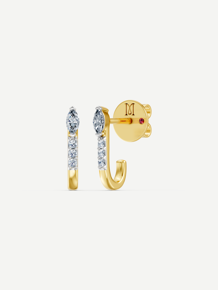 Yellow Gold Diamond Earrings 0.18 ct | MARRY ME by Ribas