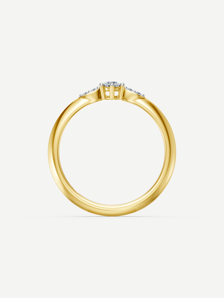 Yellow Gold Diamond Ring 0.16 ct | MARRY ME by Ribas