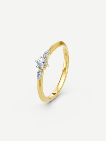 Yellow Gold Diamond Ring 0.16 ct | MARRY ME by Ribas