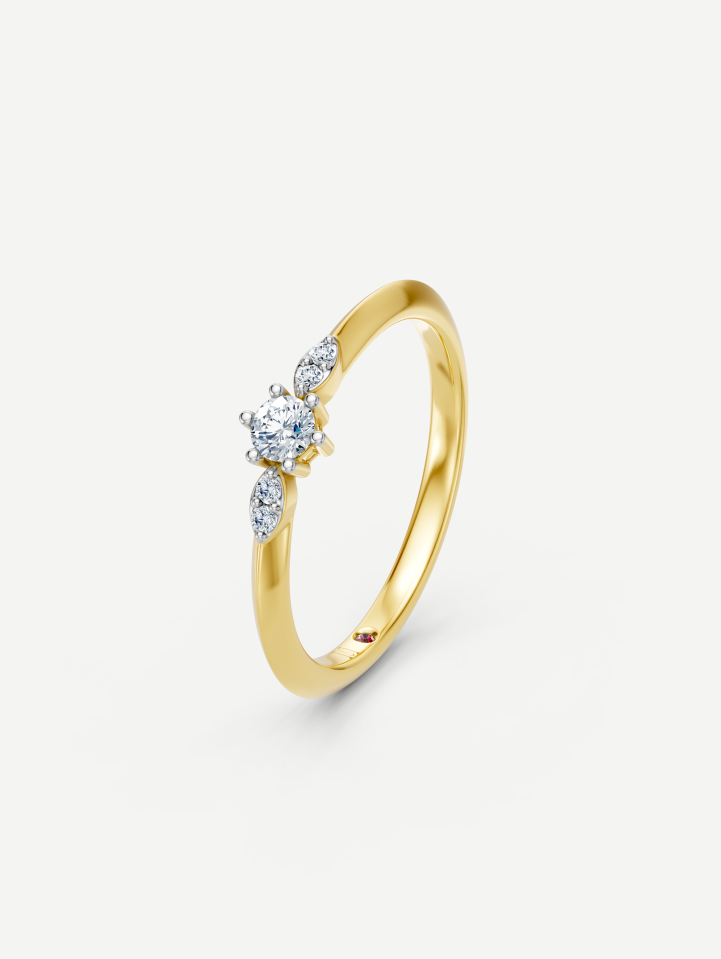 Yellow Gold Diamond Ring 0.16 ct | MARRY ME by Ribas