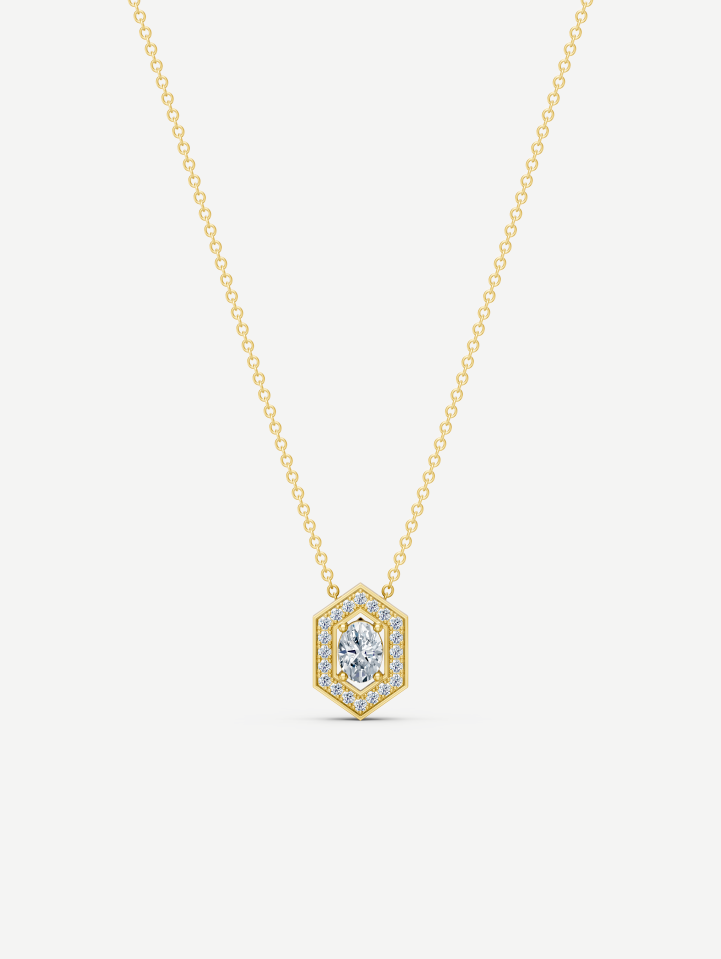 Signature Yellow Gold Diamond Pendant 0.53 ct | MARRY ME