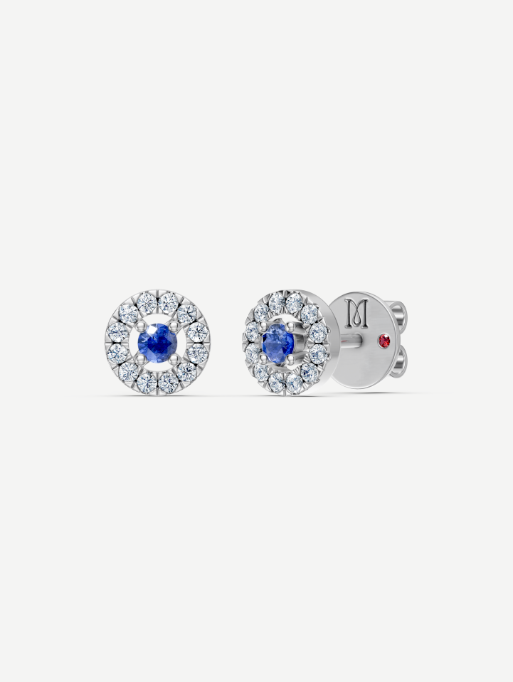 White Gold Sapphire and Diamond Earrings from 0.24 ct