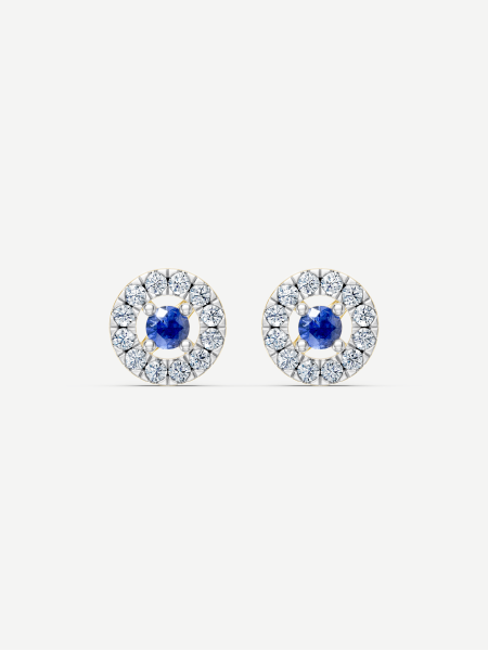 Sapphire and Diamond Earrings – Yellow Gold