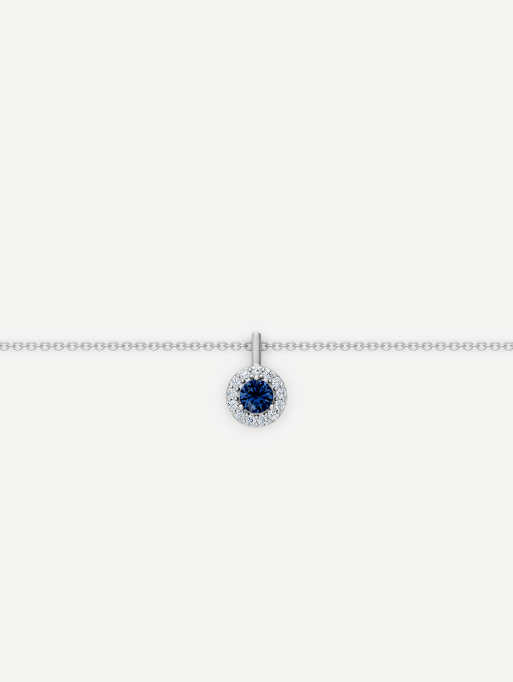 White Gold Sapphire and Diamond Pendant from 0.38 ct