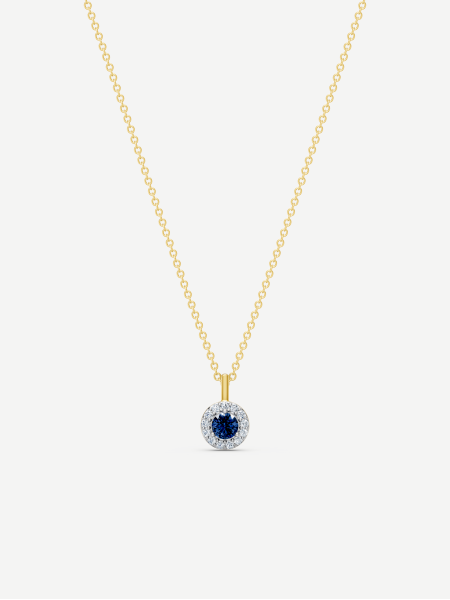 Sapphire and Diamond Pendant – Yellow Gold
