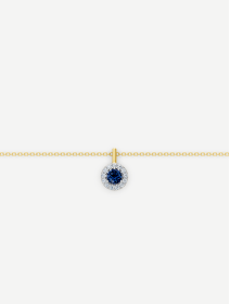 Yellow Gold Sapphire and Diamond Pendant from 0.37 ct