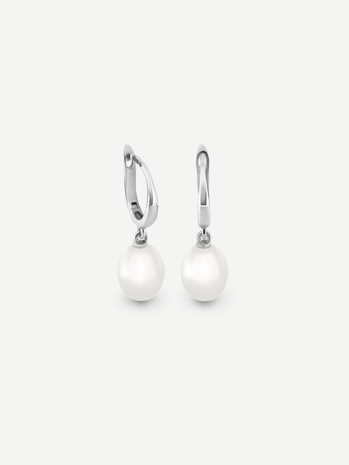 White Gold Pearl Earrings MOT049269 | MARRY ME by Ribas