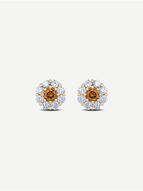 Earrings with cognac diamonds