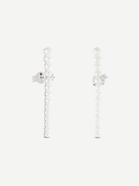 Pearl Earrings with Diamonds – White Gold