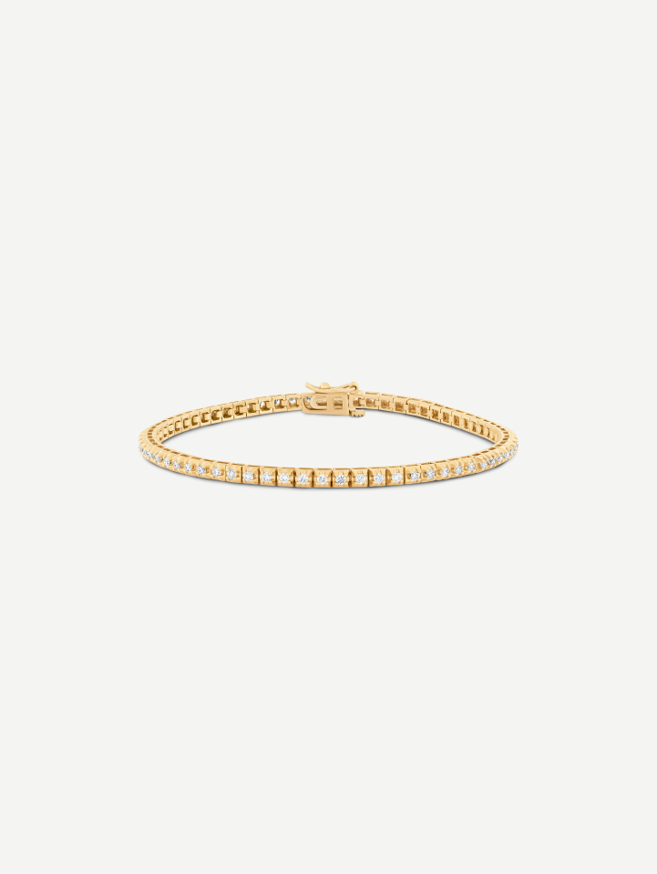 Yellow Gold White Diamond Tennis Bracelet from 0.96 ct