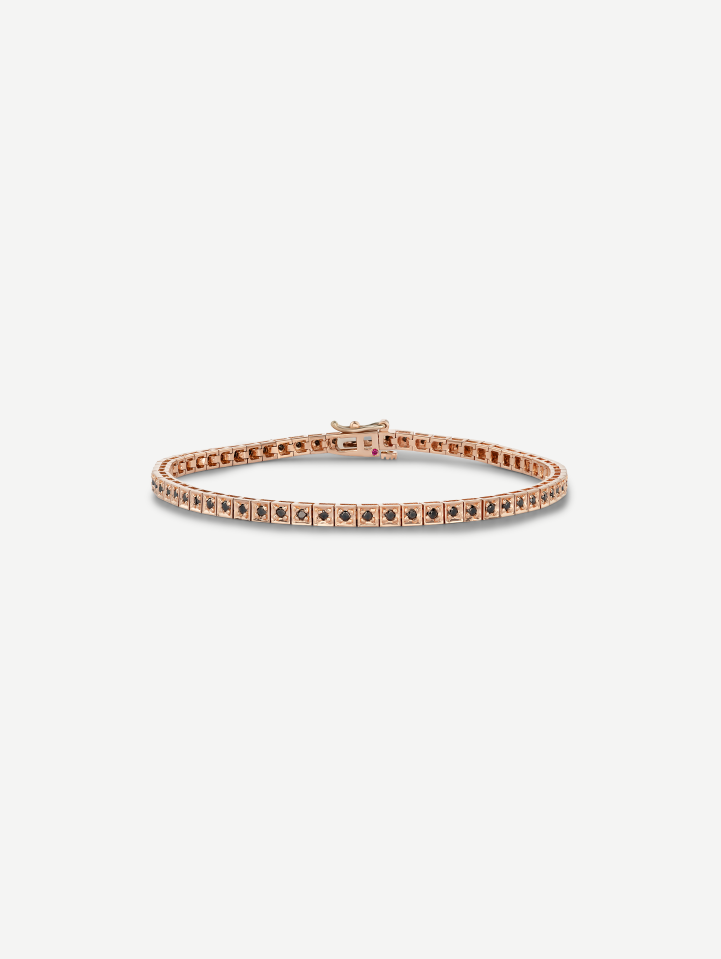 Rose Gold Black Diamond Tennis Bracelet from 0.83 ct