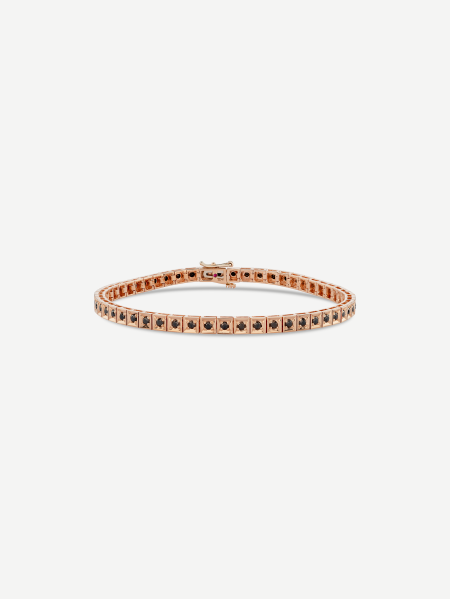Black Diamond Tennis Bracelet – Rose Gold