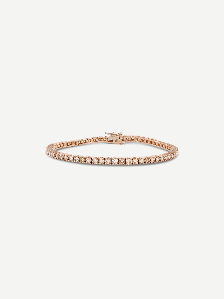 Rose Gold Cognac Diamond Tennis Bracelet from 5.19 ct