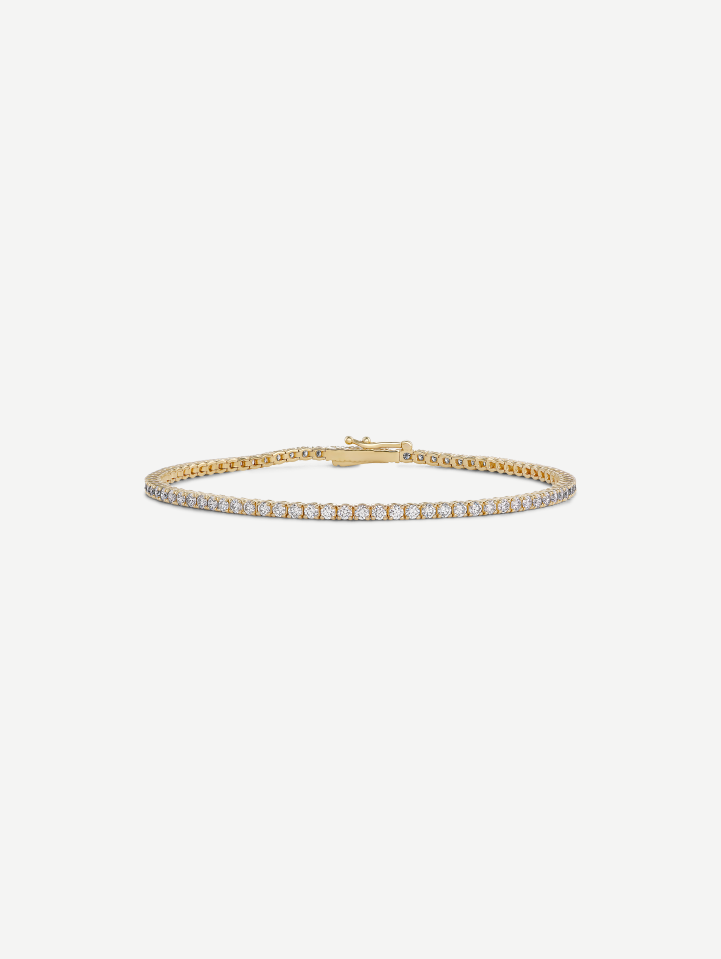 Yellow Gold White Diamond Tennis Bracelet 2.46 ct | MARRY ME
