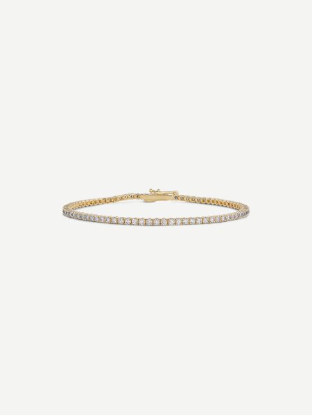 White Diamond Tennis Bracelet – Yellow Gold