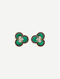 Triad Malachite and Diamond Earrings | MARRY ME by Ribas