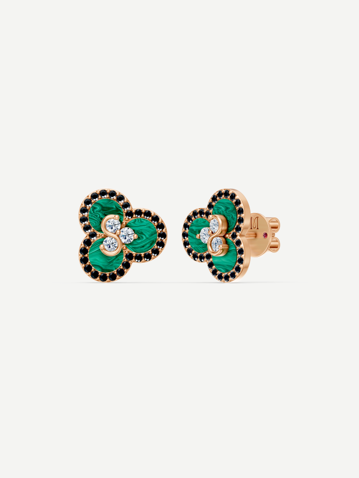 Triad Malachite and Diamond Earrings | MARRY ME by Ribas