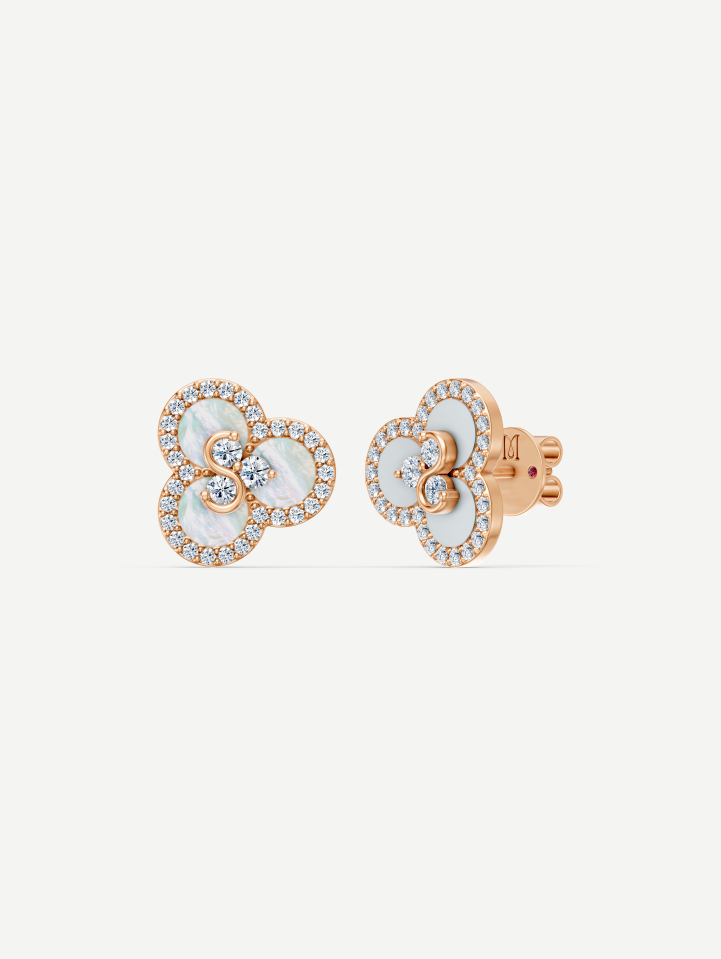 Triad White Mother-of-Pearl and Diamond Earrings | MARRY ME
