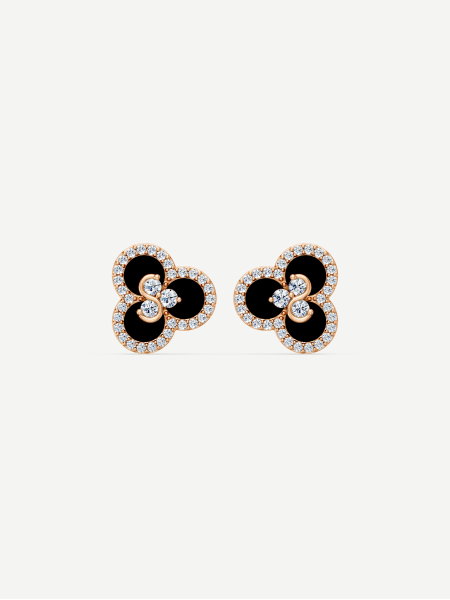 Triad Black Onyx and Diamond Earrings