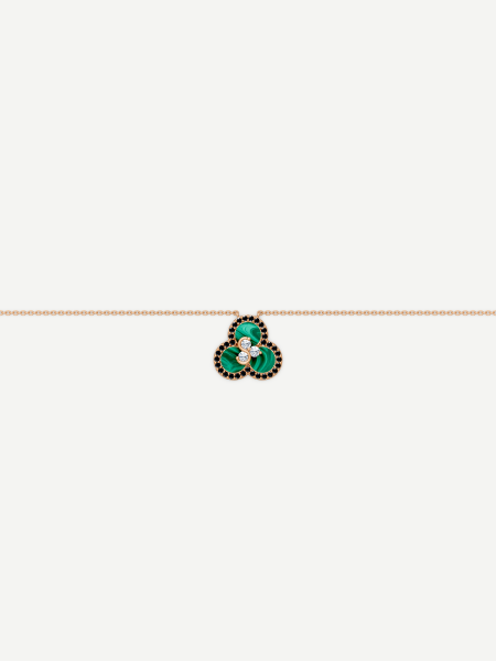 Triad Malachite and Diamond Pendant