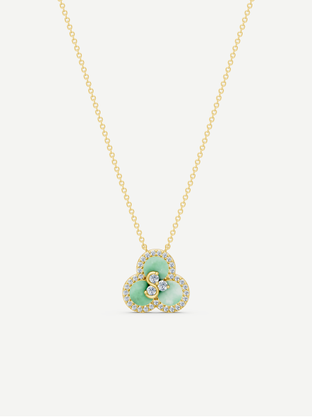 Triad Chrysoprase and Diamond Pendant