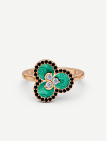Triad Malachite and Diamond Ring | MARRY ME by Ribas