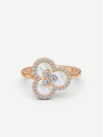 Triad White Mother-of-Pearl and Diamond Ring | MARRY ME