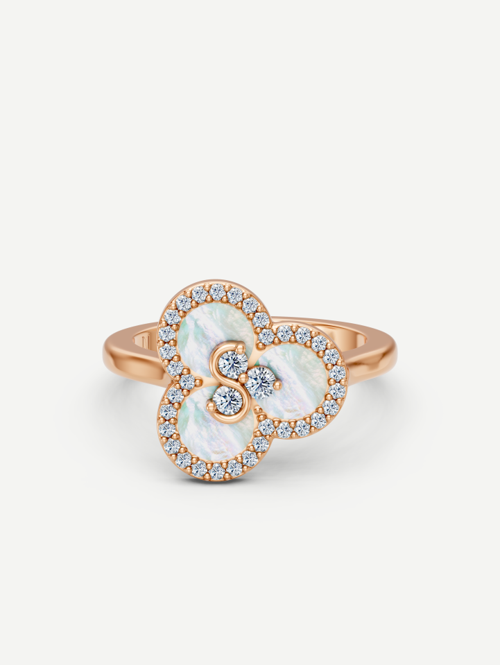 Triad White Mother-of-Pearl and Diamond Ring | MARRY ME