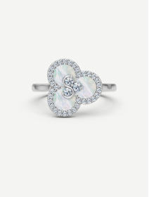 Triad White Mother-of-Pearl and Diamond Ring | MARRY ME