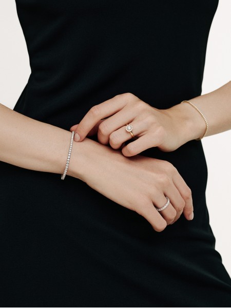 White Diamond Tennis Bracelet – Yellow Gold