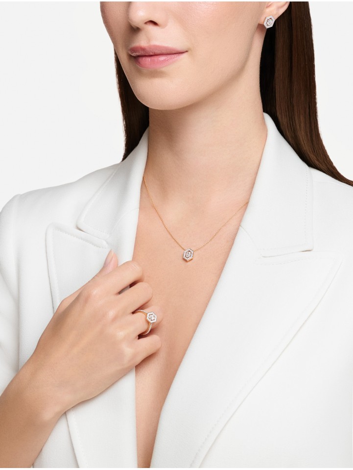 Signature geltono aukso pakabukas su deimantais 0,53 ct
