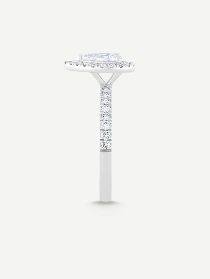 Balto aukso žiedas su deimantais nuo 0,85 ct | MARRY ME