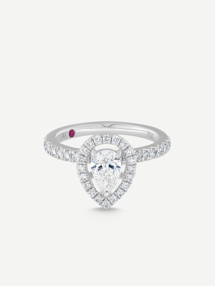 Balto aukso žiedas su deimantais nuo 0,85 ct | MARRY ME