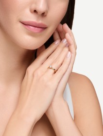 Yellow Gold Diamond Ring MOT195010 from 0.30 ct | MARRY ME
