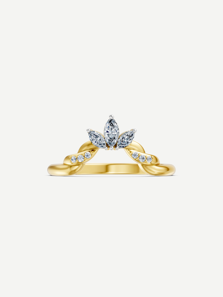 Geltono aukso žiedas su deimantais 0,32 ct | MARRY ME