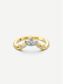 Geltono aukso žiedas su deimantais 0,32 ct | MARRY ME