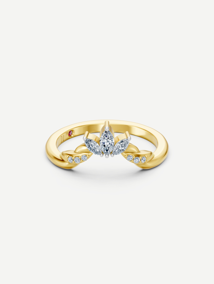 Geltono aukso žiedas su deimantais 0,32 ct | MARRY ME